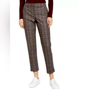Theory Treeca Griffin Plaid Wool Dress Pants, Size 8